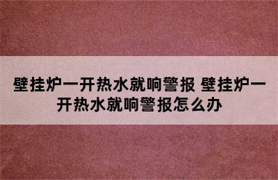 壁挂炉一开热水就响警报 壁挂炉一开热水就响警报怎么办